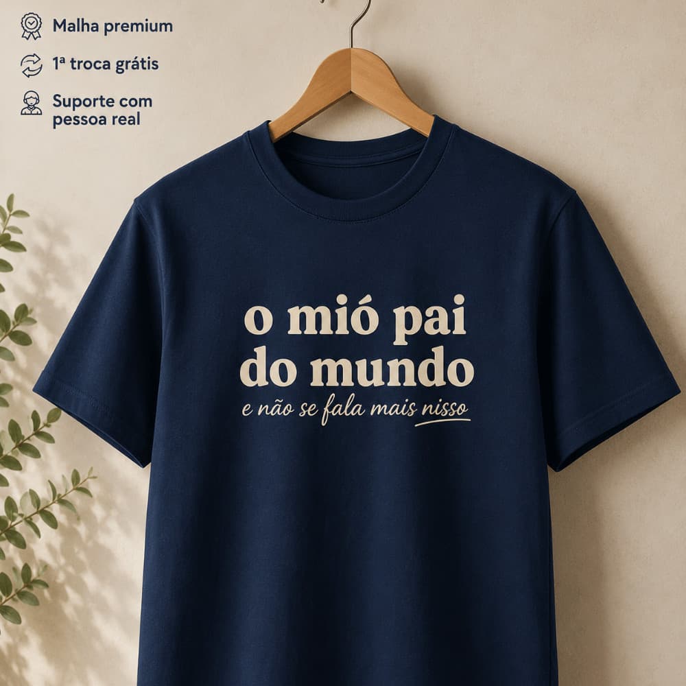 Camiseta Masculina Presente Dia dos Pais Camisa Pai Básica Casual Estampada Confortável Algodão Familia Filho