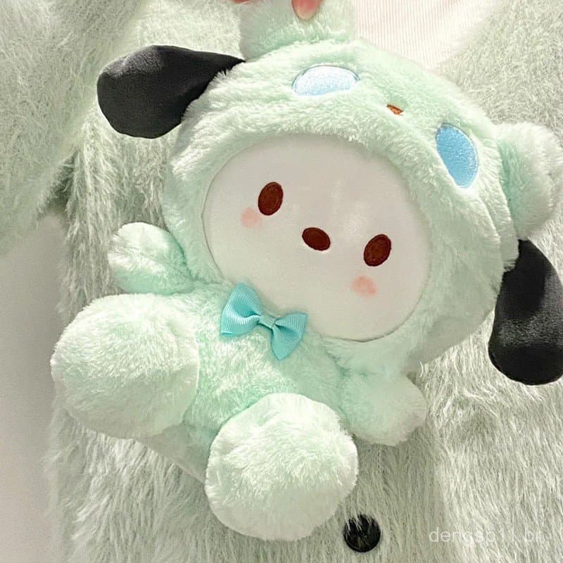Boneca de Pelúcia Sanrio Kawaii Kuromi Pochacco, Brinquedo de 20cm, Almofada para Dormir, Presente de Aniversário para M