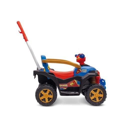 Quadriciclo Infantil Vermelho Haste Removivel Anel Ajustavel Veiculo Seguro Diversao