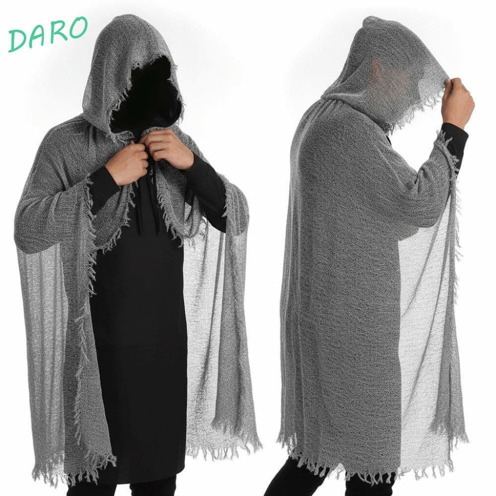 Capa De Halloween DARO , Cosplay Em Tecido Esfarrapado Com Design Capuz , Estilo Exagerado