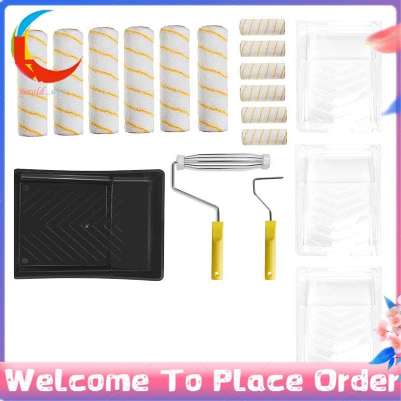 Kit De Rolo De Pintura De Alta Absorção Reutilizável , Escova E Bandeja , Suprimentos Laváveis Para Casa