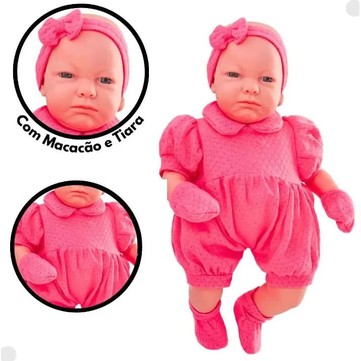 Boneca Bebê Rn Real Expressões Infantil Carinho 5084 Roma