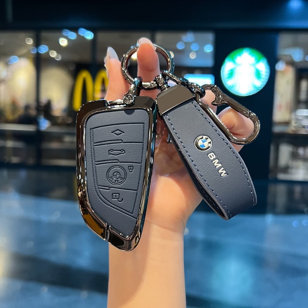 [Pronta Entrega] Capa de Chave de Carro em Couro e Liga para BMW X1 X2 X3 X5 X6 F10 F20 F30 F15 F11 F25 525i 530i Acess