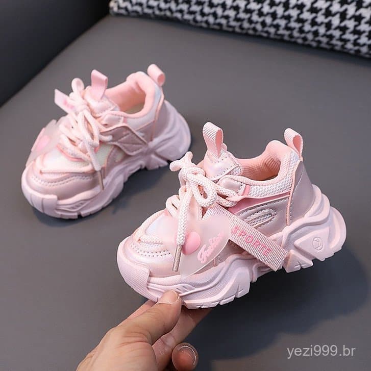 Tênis infantil Sapatos infantis casuais para meninos Moda tênis de corrida para meninas Leve e macio