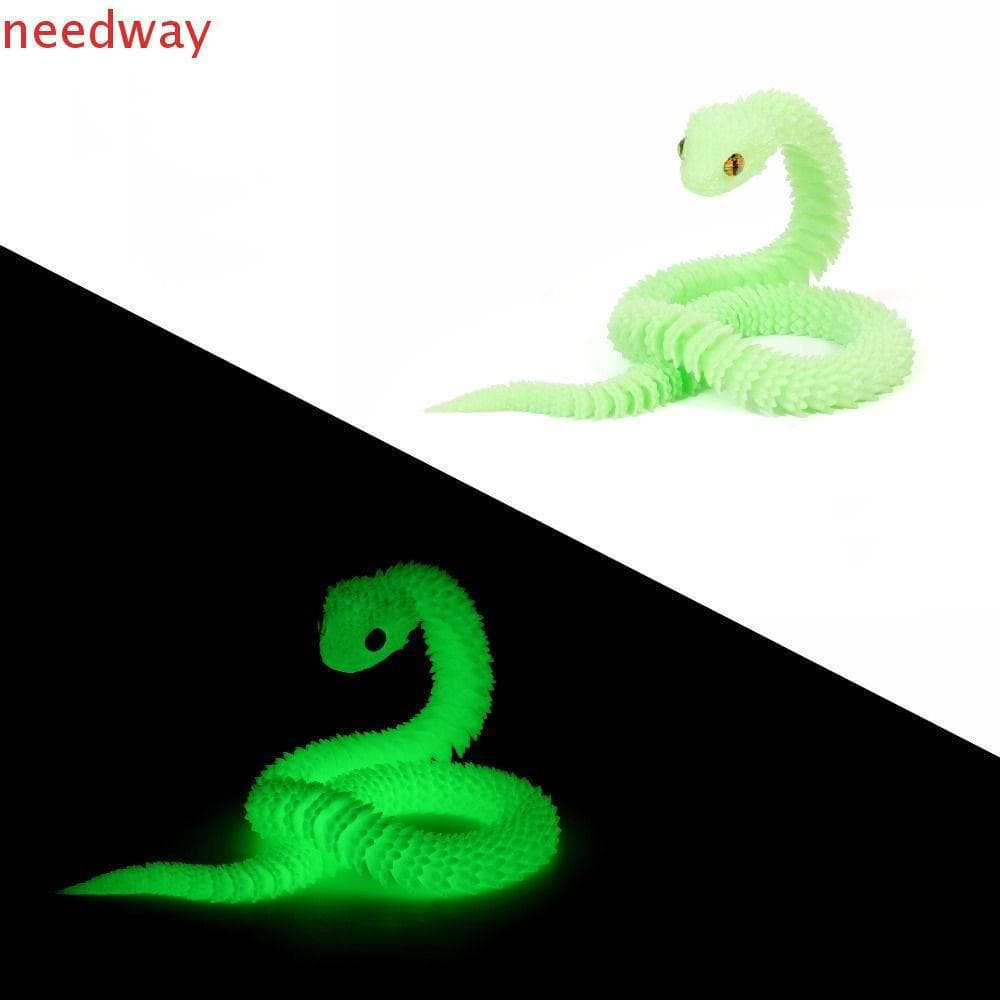 Modelo De Simulação Animal NEEDWAYB , Ornamento De Cobra Giratório Luminoso Impresso Em 3D Que Brilha No Escuro BTDX