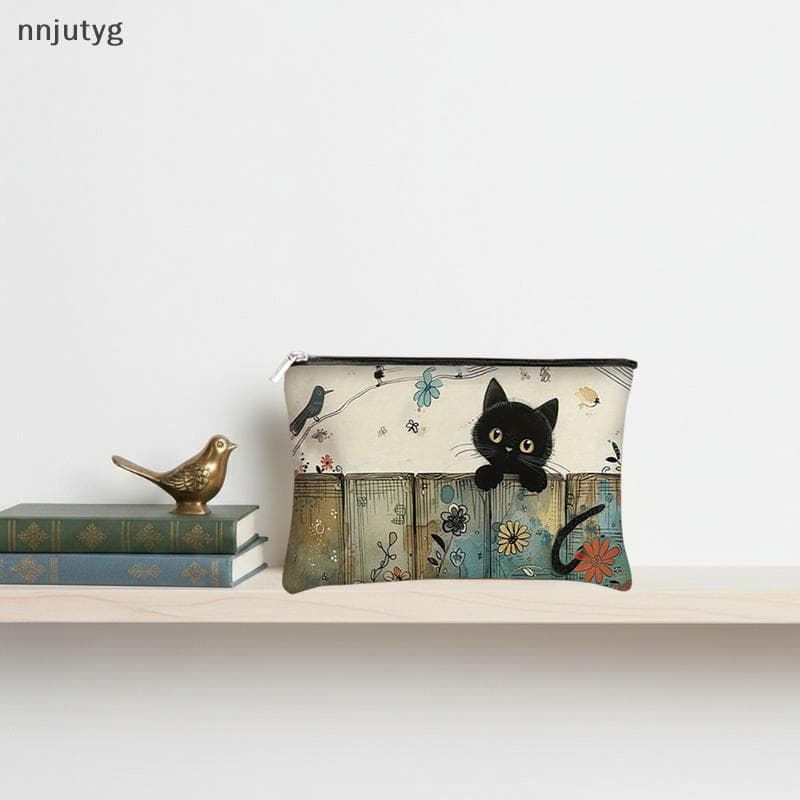 Bolsa Floral Com Zíper Para Gato , Durável Maquiagem Cosmética , Resistente Ao Desbotamento , Mulheres , Uso Em Presente