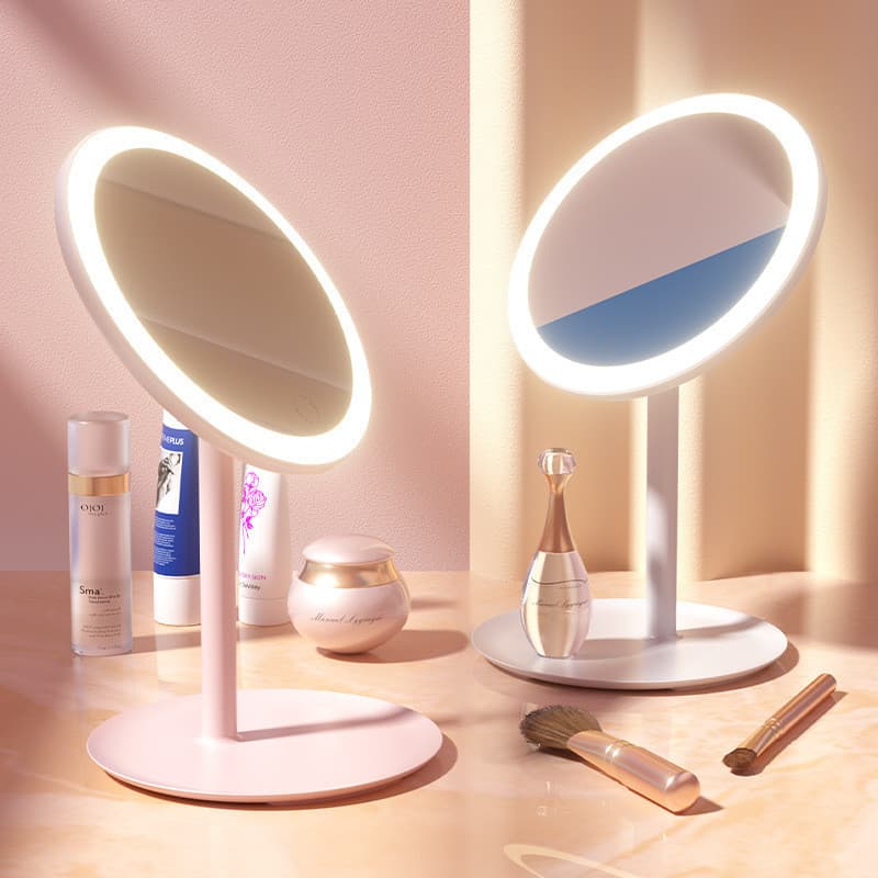 Espelho de maquiagem LED influenciador com luz espelho de maquiagem inteligente espelho de mesa espelho de luz de preenc