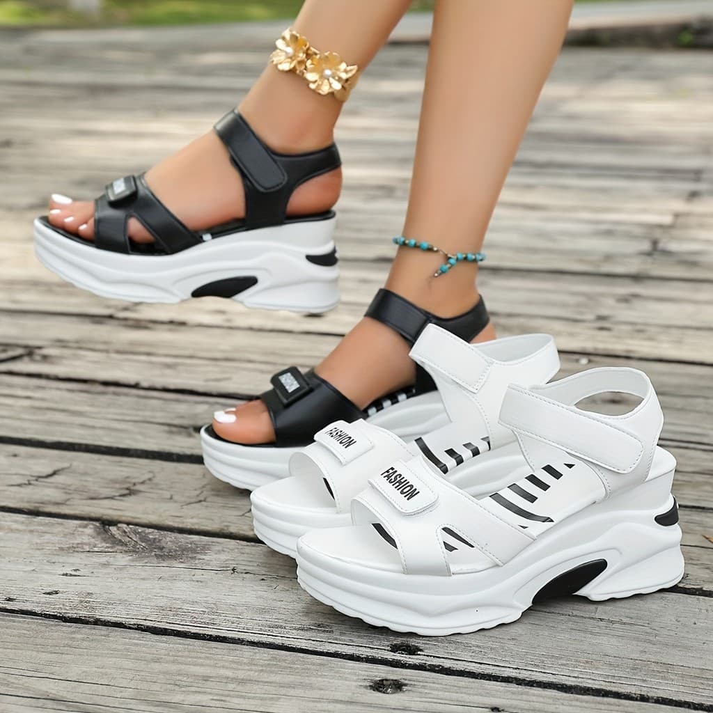 Novo Estilo Sandálias Femininas Verão Confortável Antiderrapante Casual Esportes Moda Ao Ar Livre De Sola Grossa , Respi