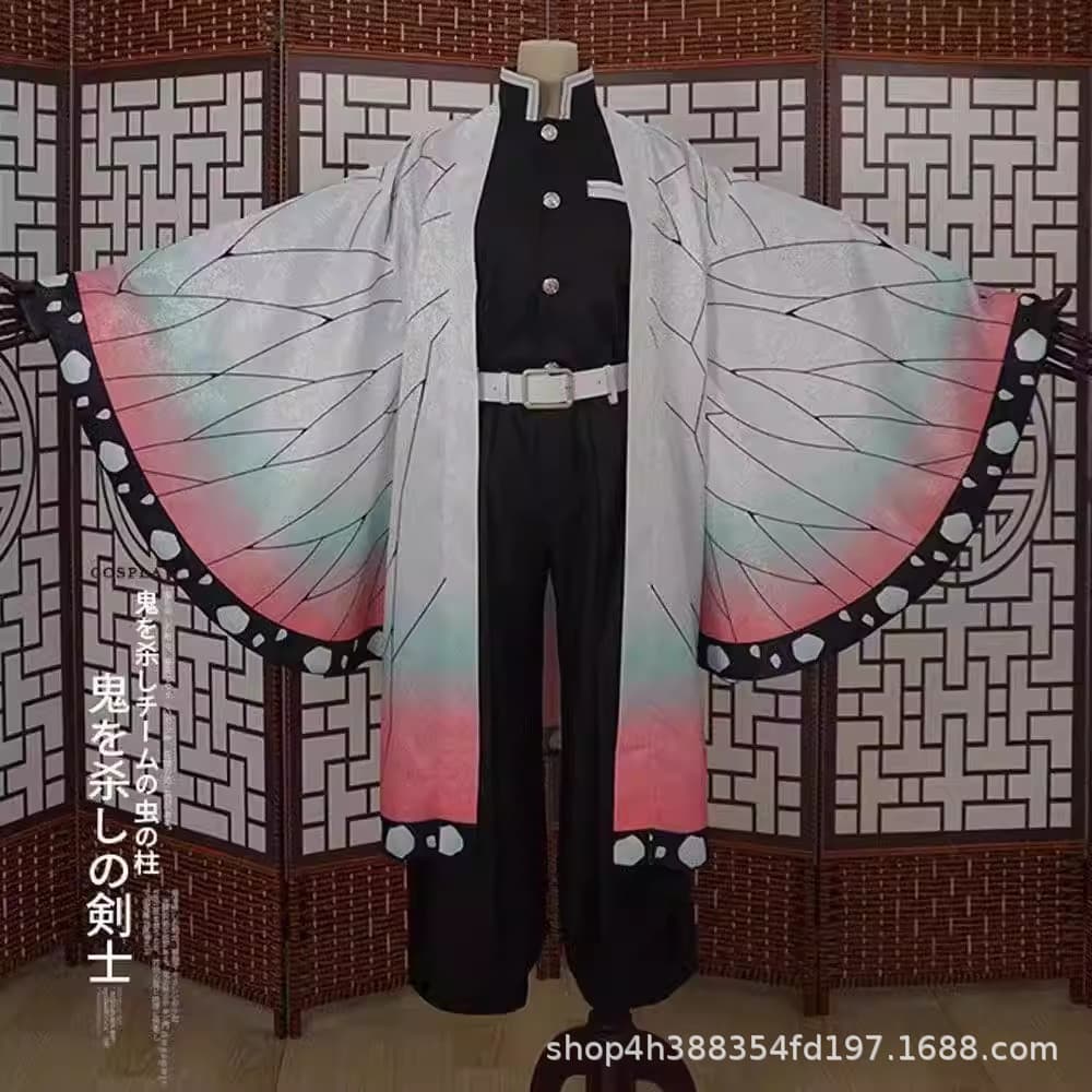 Demônio Slayer borboleta Ninja traje de Halloween crianças adulto jogar falso conjunto completo feminino pronto estoque