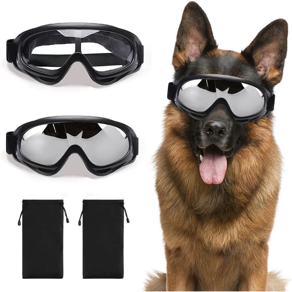 2 Óculos de Proteção para Cães, Óculos de Sol para Raças Médias e Grandes, Proteção Anti-UV para os Olhos de Animais de