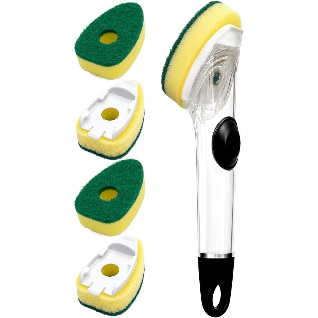 Escova de Limpeza de Alta Resistência com Refis, Cabeças de Esponja de Reposição para Escova de Limpeza com Cabo, Dispen