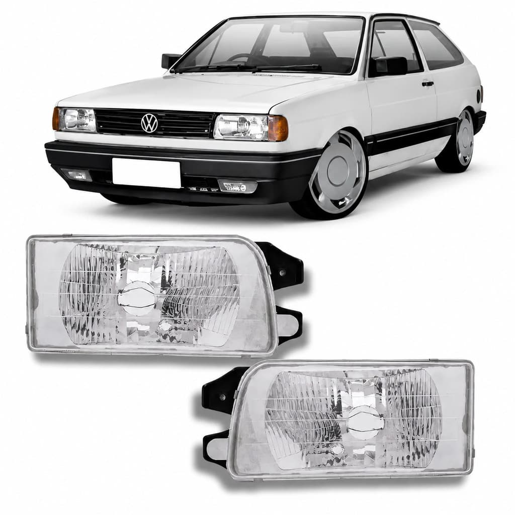 Par Farol Gol G1 Qudrado Voyage Parati Saveiro 1991 1992 1993 1994 Lente Vidro