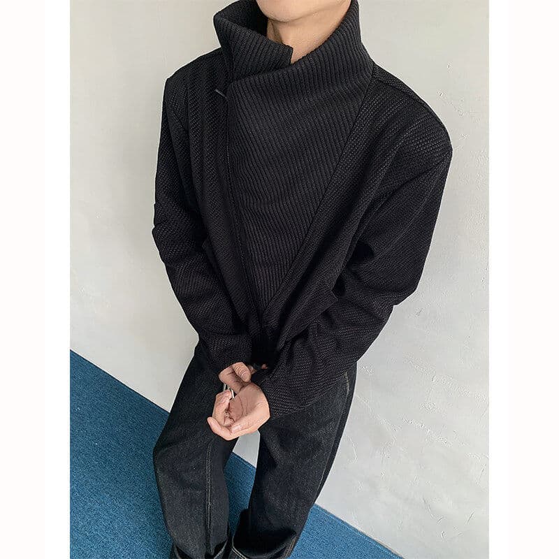 Outono na moda All-Match texturizado estilo Ultra-curto desconstrução Designer jaqueta de sarja grossa masculino Yuppie