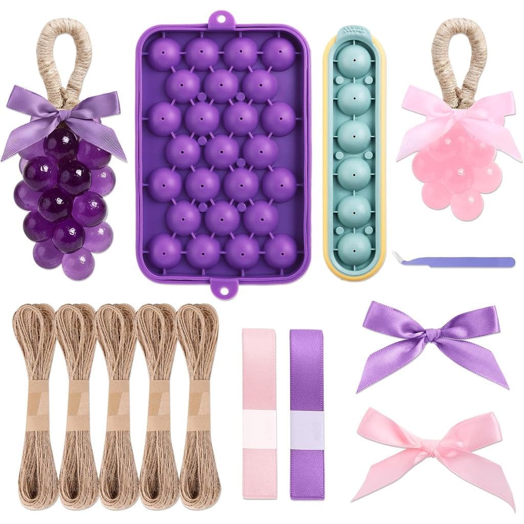 Kit de Fabricação de Sabonetes de Silicone, Molde de Sabonete em Forma de Uva, Conjunto de Artesanato DIY com 2 Moldes,