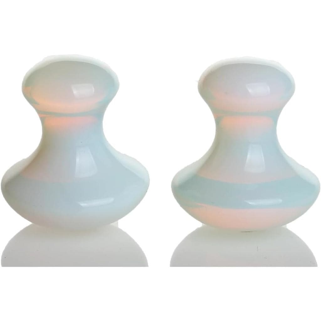 2 peças de ferramenta de massagem Gua Sha em formato de cogumelo, opala, opalita, jade, para massagem ocular e facial, l