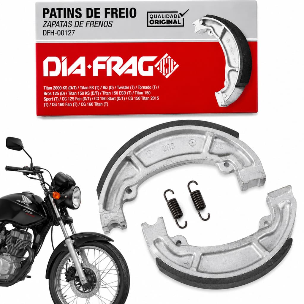 Lona Freio Patim Std Diafrag Moto Cg Titan Biz Twister Bros