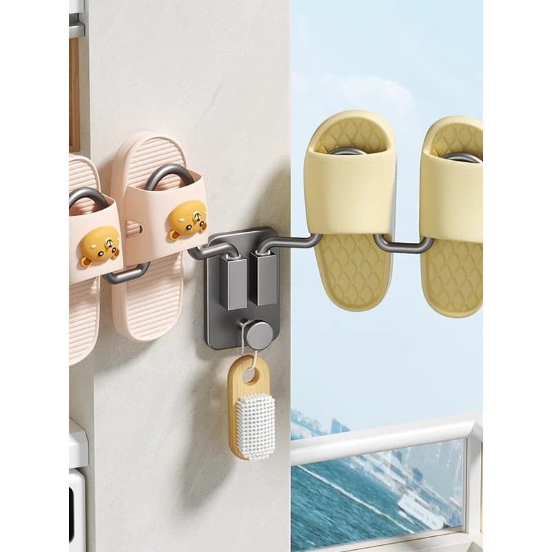 Rack de secagem de sapatos sem perfuração, varanda, secagem de sapatos, ferramenta útil, rack de secagem de janela, rota