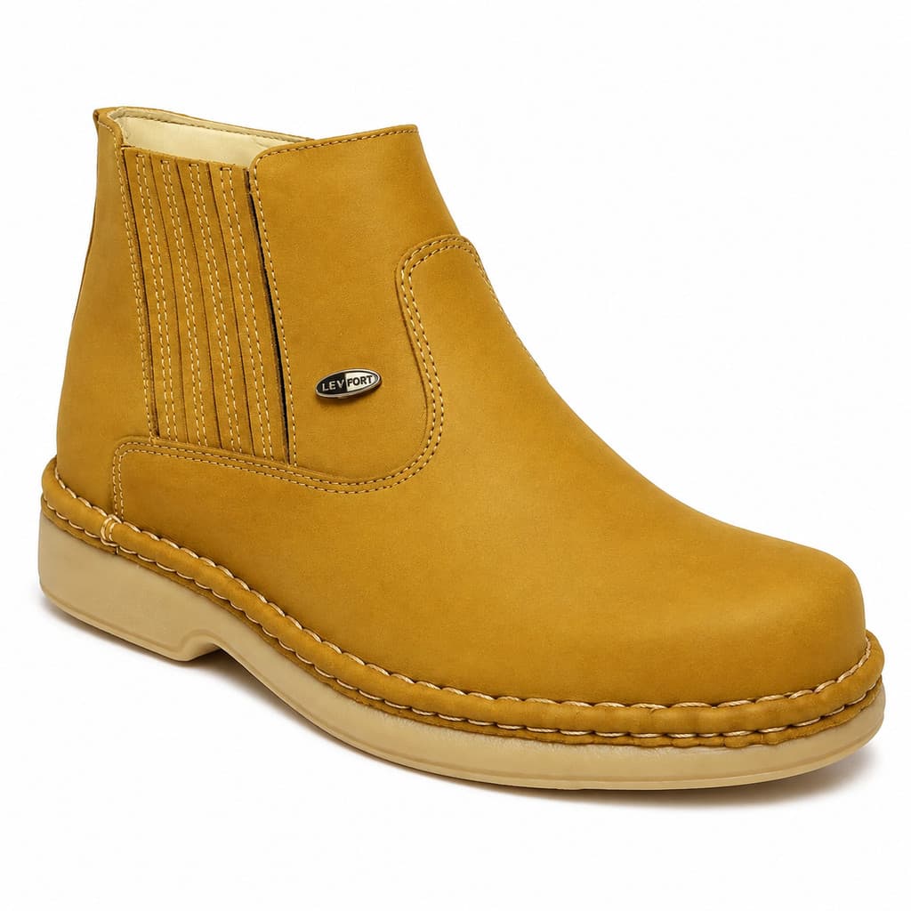 Bota Botina Couro Levfort Palmilha Conforto Antiestresse