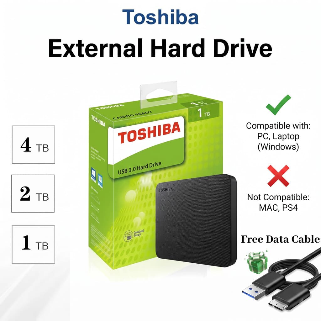 Toshiba HDD Externo 1TB 2TB 4TB Disco rígido externo USB 3.0 Unidade De Disco Rígido Externo Hard Drive