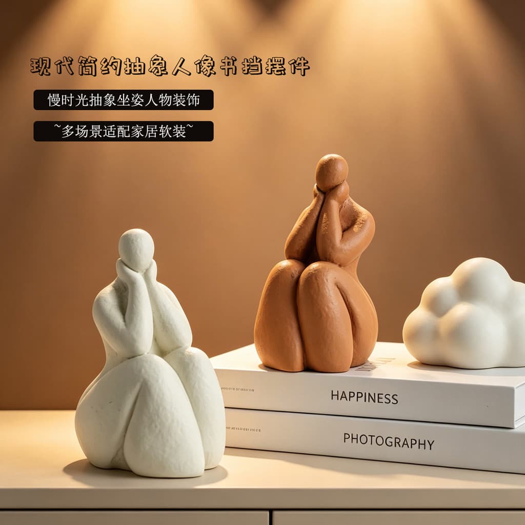 2026 novo estilo moderno simples abstrato suporte Chee sentado postura retrato estante ornamentos estilo silencioso casa
