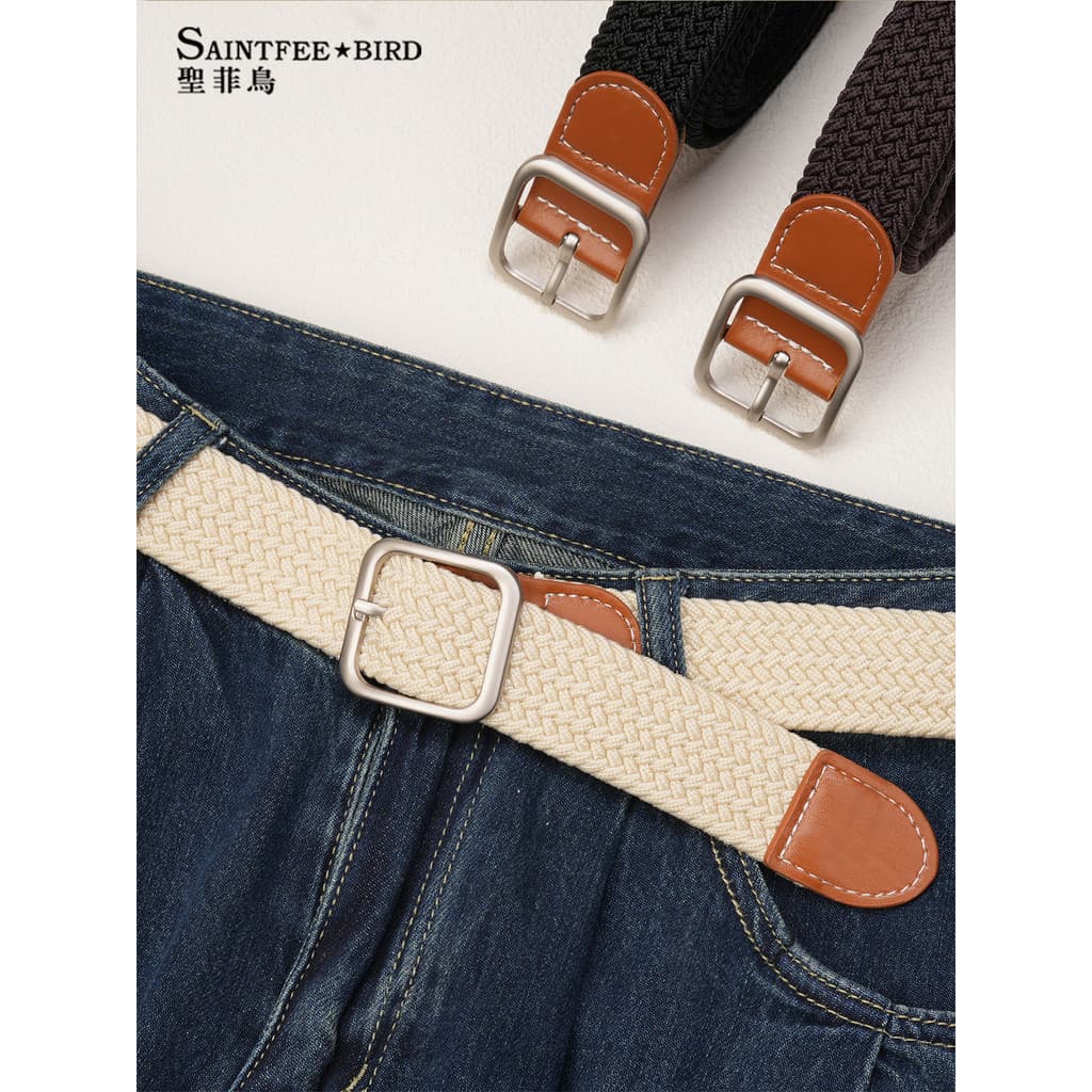 Pin fivela cinto masculino cinto de lona 2025 novo estilo treinamento militar estudante tático elástico calças de malha