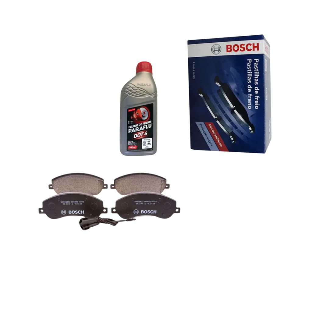 KIT FLUIDO FREIO DOT-4 + PASTILHA FREIO AMAROK  2.0 10/14 BOSCH