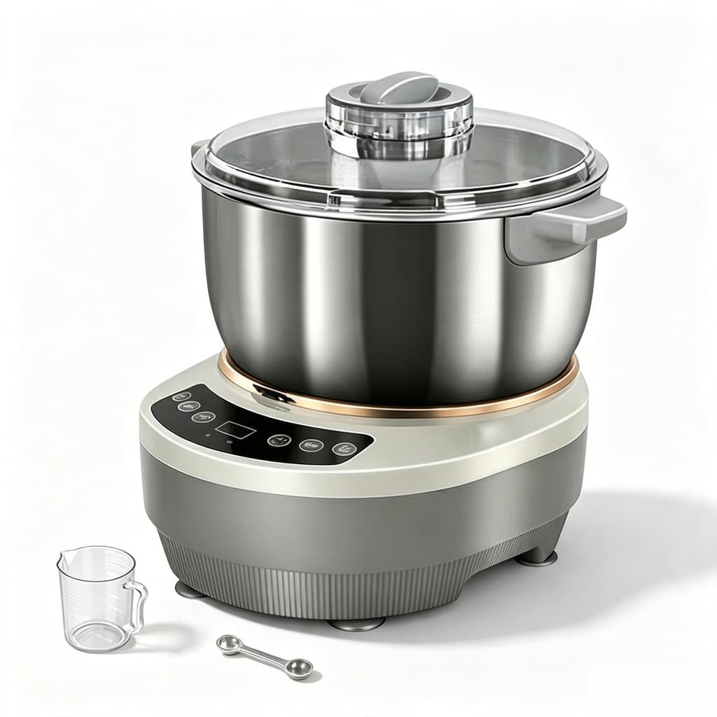 Máquina de Amassar Elétrica Automática Grande Capacidade Aço Inoxidável Misturador de Massa para Alimentos Cozinha