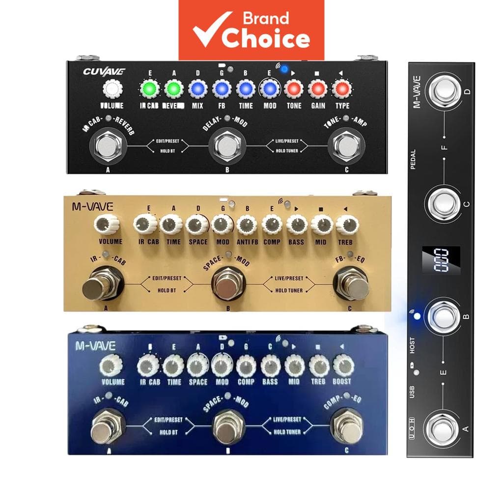 M-VAVE Cube BABY Pedal de Efeitos Múltiplos para Guitarra, Delay, Chorus, Reverb, Recarregável, para Guitarra Elétrica,