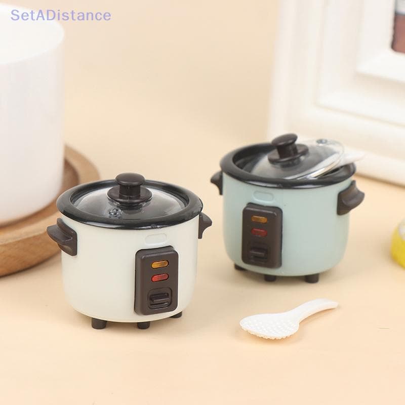 SetADistance 1 : 12 Casa De Bonecas Mini Panela De Arroz Com Colher Utensílios De Cozinha Modelo Bons Produtos