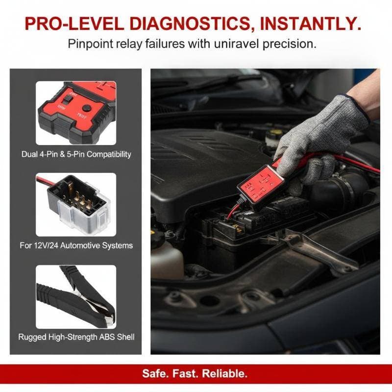 xiny Testador De Relé De Carro , Tensão Universal 12V Eletrônico Automotivo , Luz Indicadora LED n