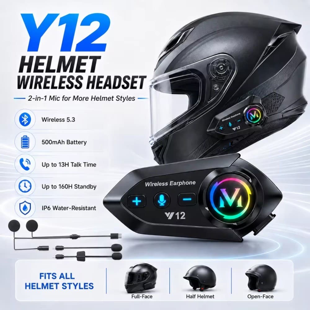 Bluetooth 5.4 Capacete Fone De Ouvido Sem Fio Mãos-Livres Chamada Kit Telefone Motocicleta À Prova Dwaterproof Água MP3