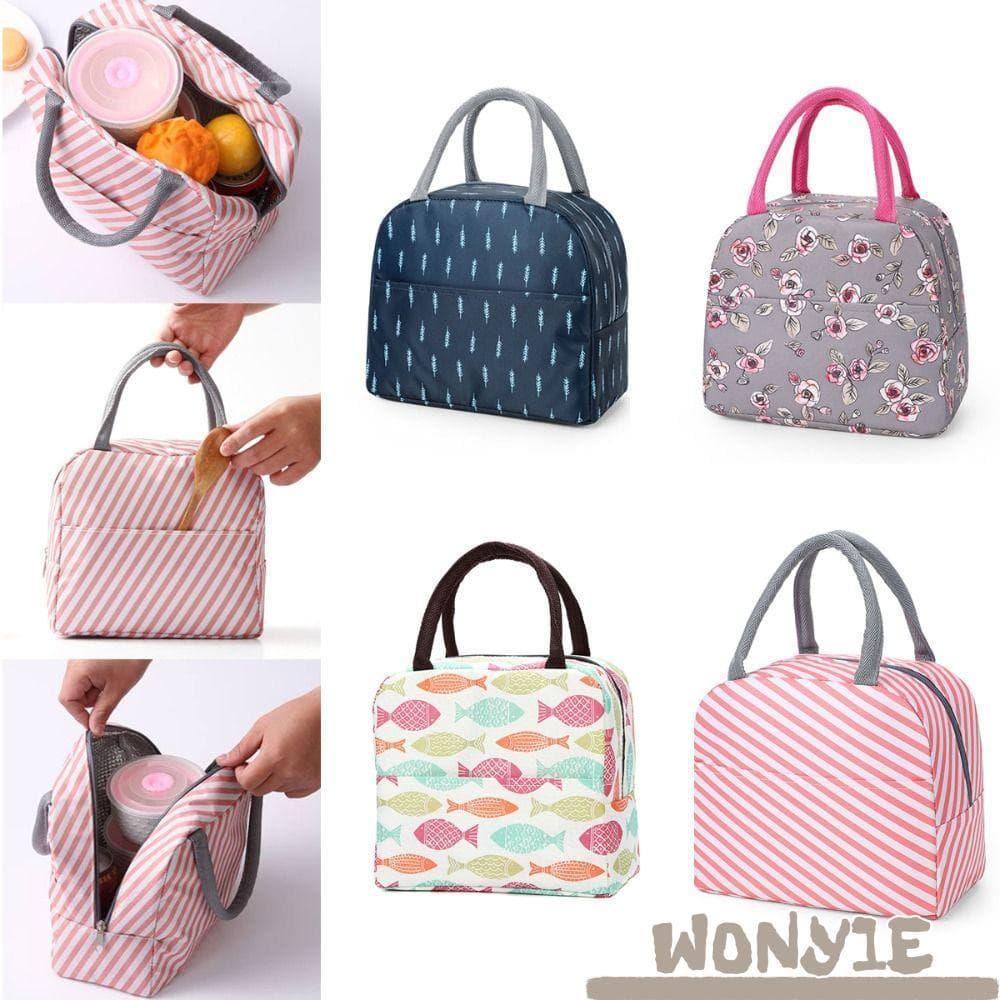 Bolsa De Almoço Isolada WONY1E , Lancheira Térmica Multicolorida De Pano , Bolsas Térmicas Legais Para Piquenique Escola