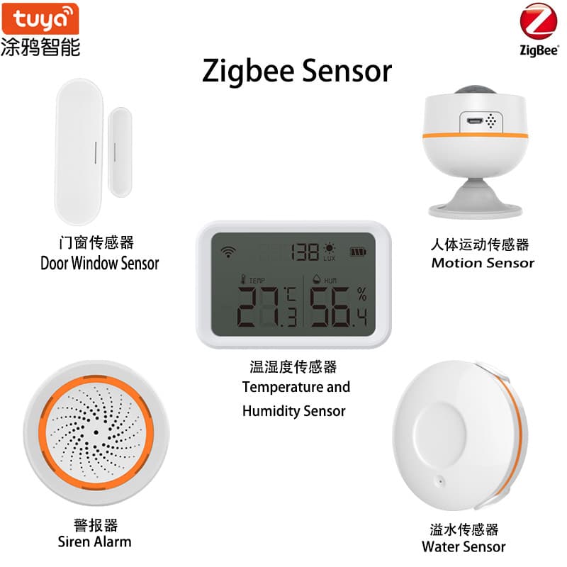 Nova série de segurança TuyaZigBee porta janela corpo humano esportes Sensor som luz alarme temperatura umidade detecção