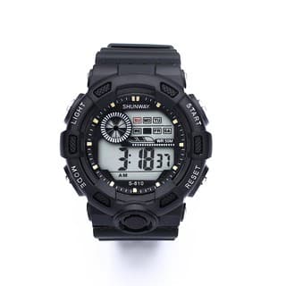 Relógio Digital Esportivo Shunway LED 50M Masculino Preto