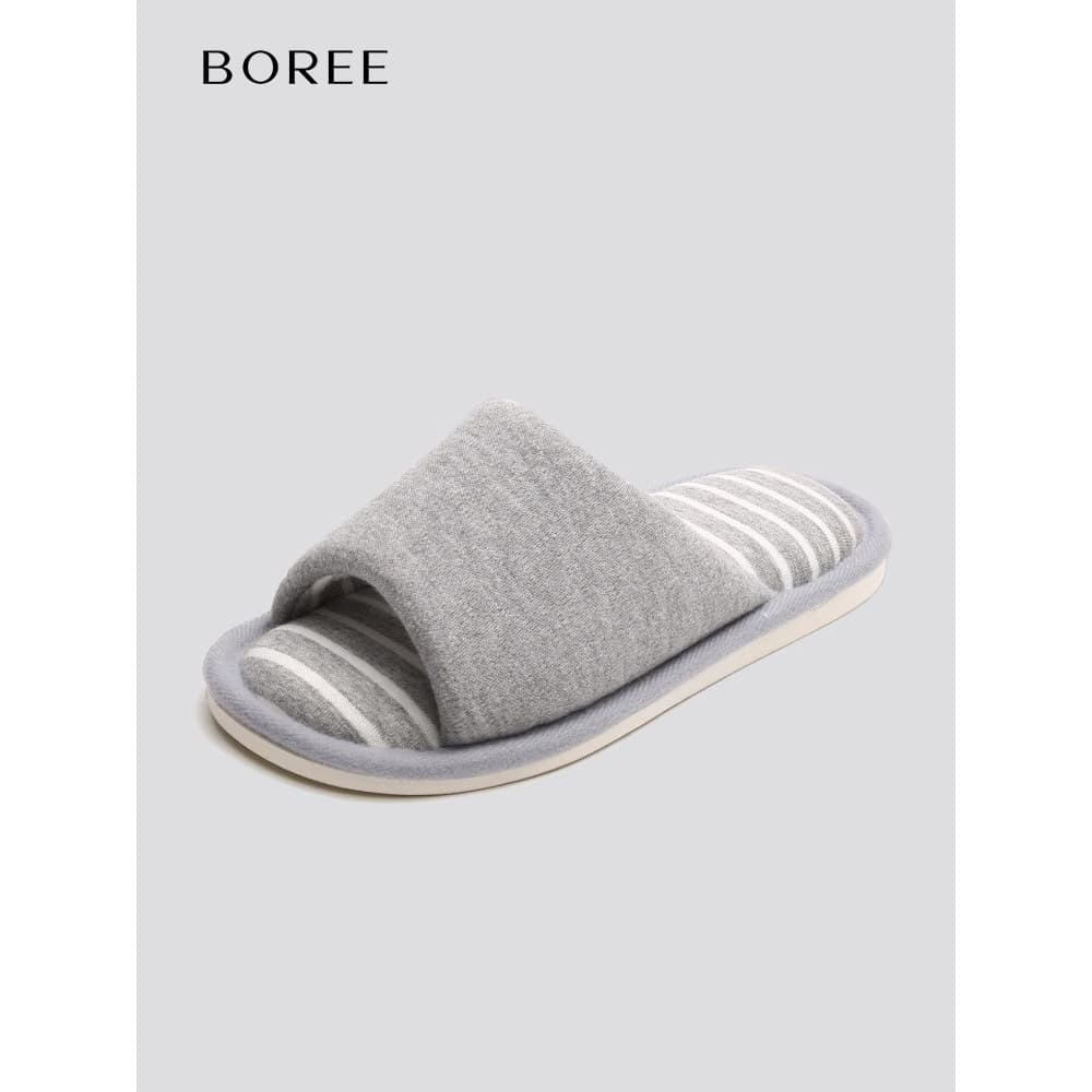 Baoren chinelos de algodão interior casa primavera outono estilo masculino dedo do pé aberto antiderrapante chinelos de