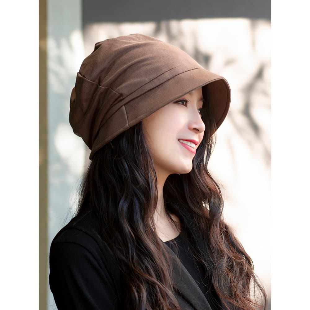 Senhoras chapéu moda na moda primavera outono versão coreana All-Match mostrando rosto pequena circunferência da cabeça