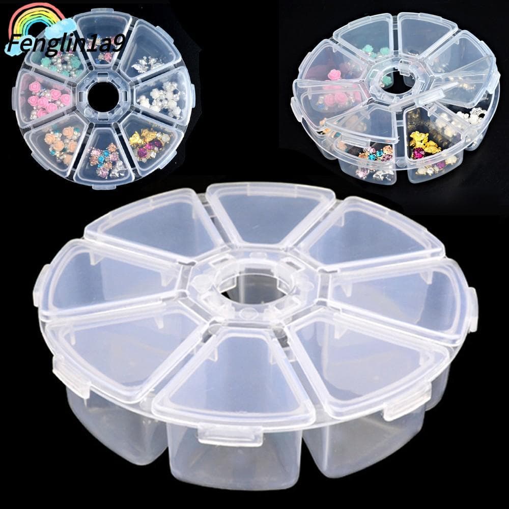 FENGLINA Nail Art Strass Contas Moda Recipiente De Joias Transparente