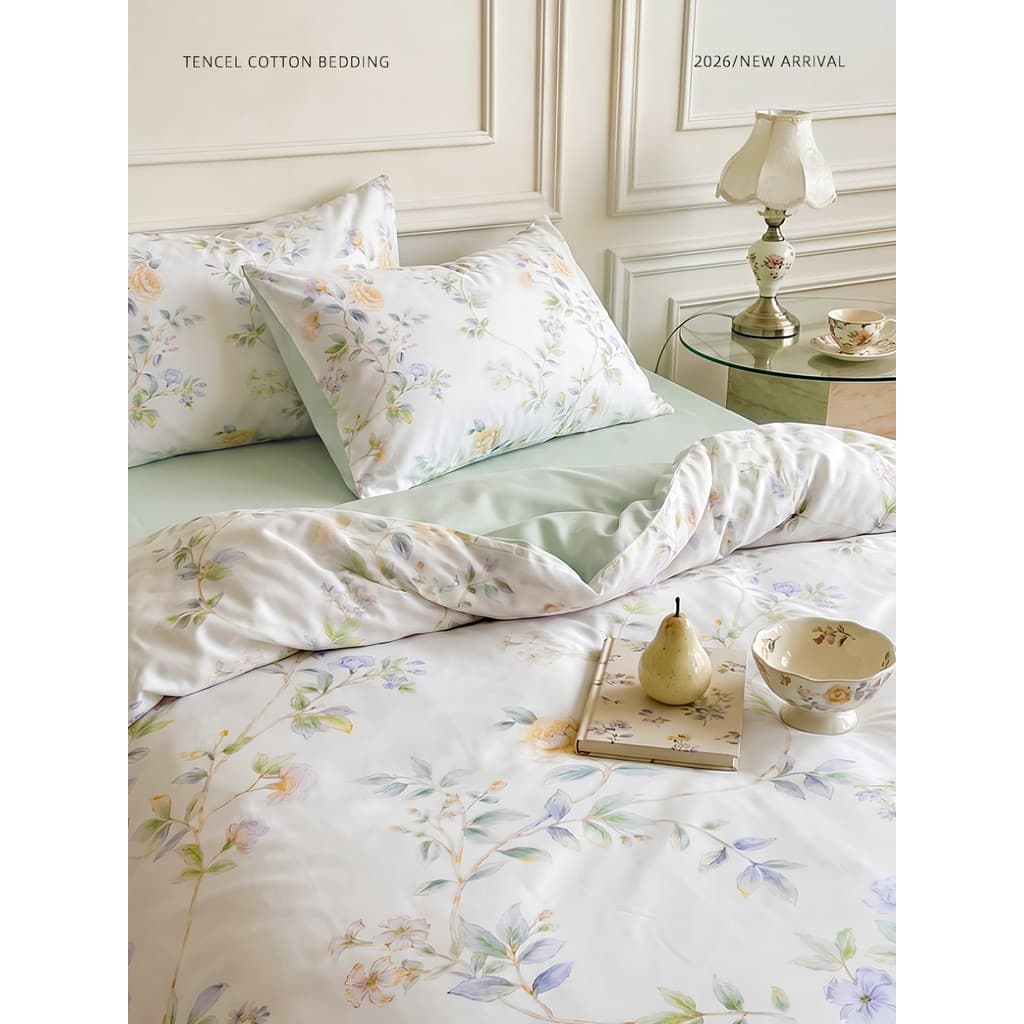 MOOYA {Caminho de flor de verão leve} Colcha fresca de verão Floral francês Classe A Colcha de ar condicionado doméstico