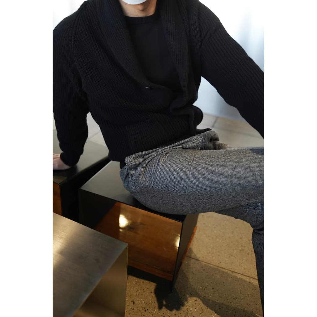 90S lã australiana pesada artesanal verde gola de frutas cardigan jaqueta masculina elegante cintura alta lã malha cardi