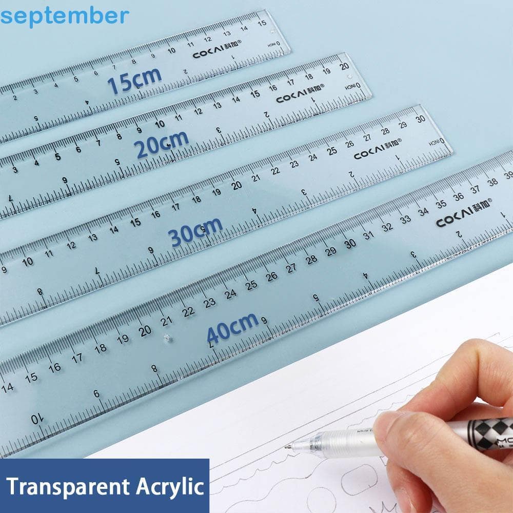 Régua De Medição SEPTEMBERB , Reta De Plástico Transparente Desenho Multifuncional