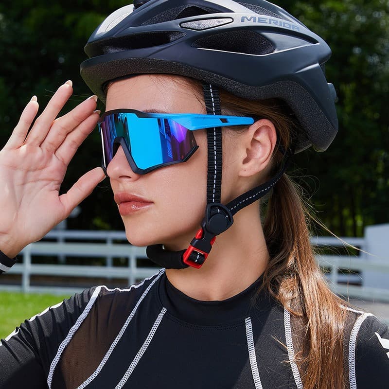 Óculos de ciclismo para meninas, armação branca, transparente, armação grande, óculos de sol ao ar livre, à prova de are
