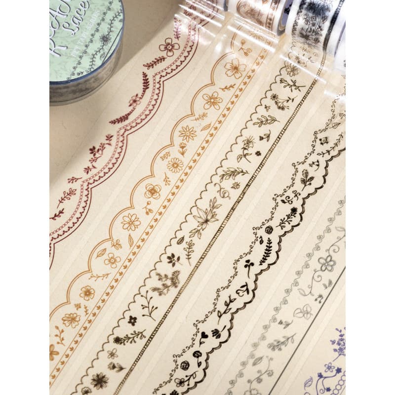 Fanmeng série de renda à prova dwaterproof água PET fita sem costura estilo Retro renda manual borda diy colagem decorat