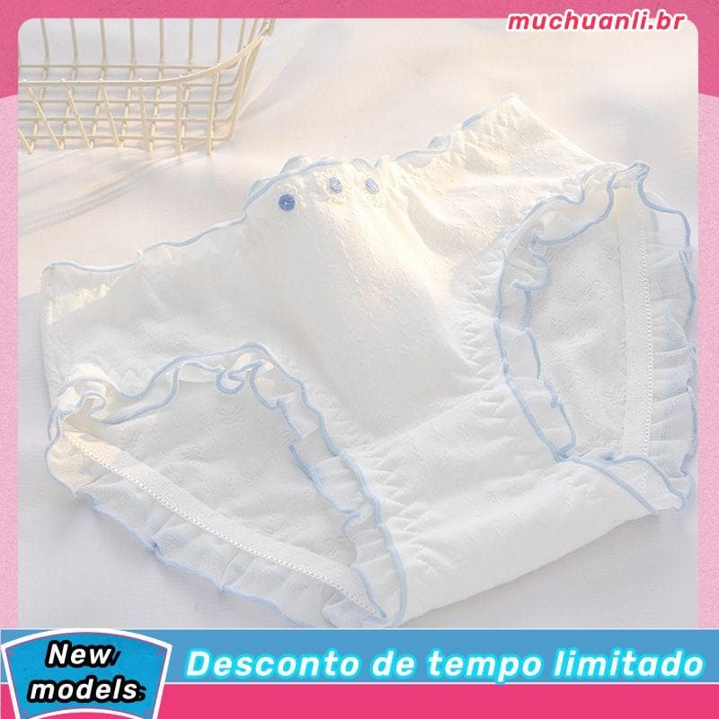 Roupa interior feminina algodão puro meninas novo estilo antibacteriano algodão virilha confortável respirável meados de