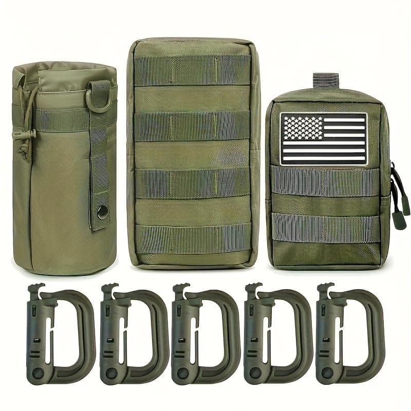 Kit De Bolsa De Armazenamento Externo Compatível Com MOLLE De 3 Unidades , Porta-Garrafas De Água E Bolsas Organizadoras