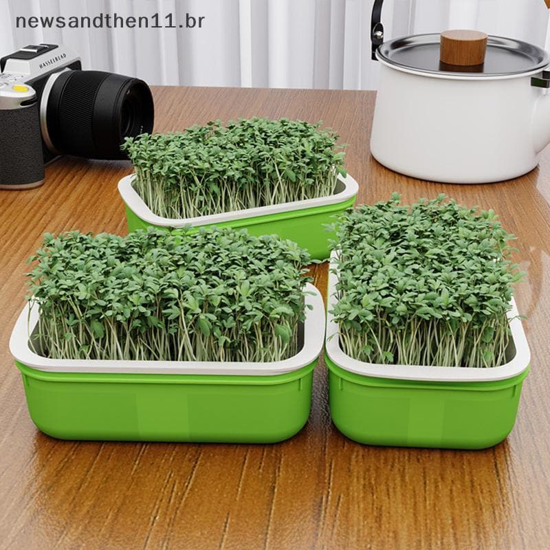 NEWSA 1 Unidade Bandeja De Germinação De Camada Dupla De Plástico Com Design De Grade De Pote Alto