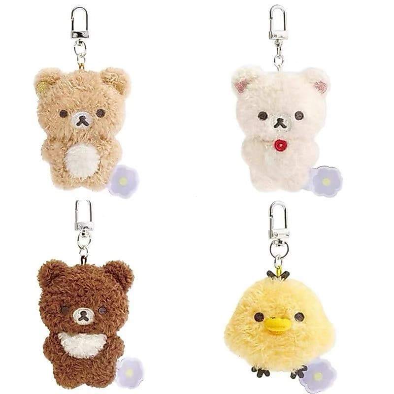 Básico Rilakkuma Flor Chaveiro De Pelúcia Korilakkuma Cadeiraoikoguma Urso Kiiroitori Pintinho Kawaii Bonito Saco Chavei