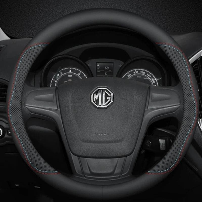 nappa Capa De Volante De Carro De Couro Para mg hs zs gt 5 6 rx5 rx8 gs 3 4 kits De Proteção Acessórios Interiores kit D