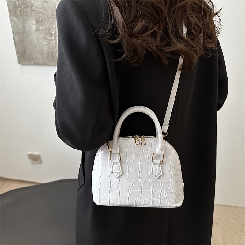 Moda textura concha xadrez zíper bolsa de ombro luxo Material do plutônio meninas All-Match pequeno saco