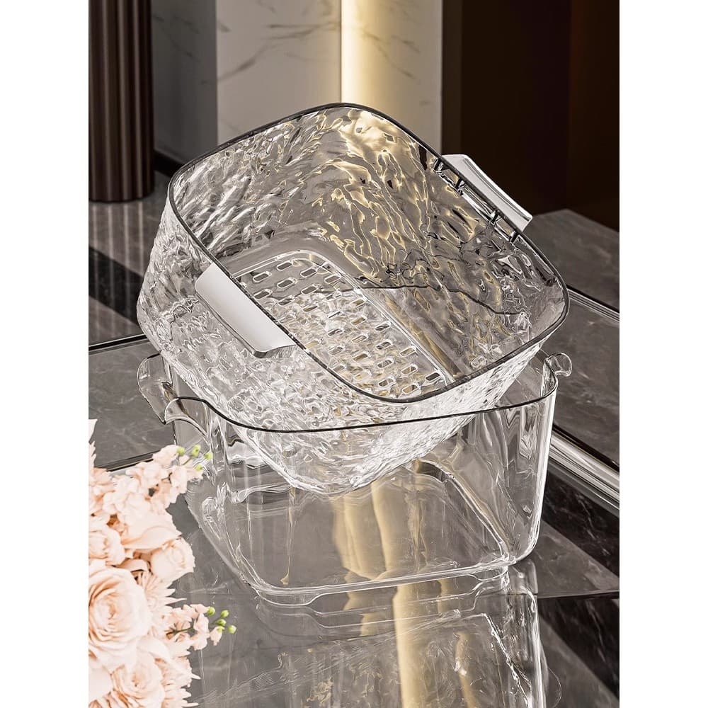 Bacia de lavagem de vegetais de qualidade alemã cesta de drenagem multifuncional cozinha novo estilo placa de frutas luz