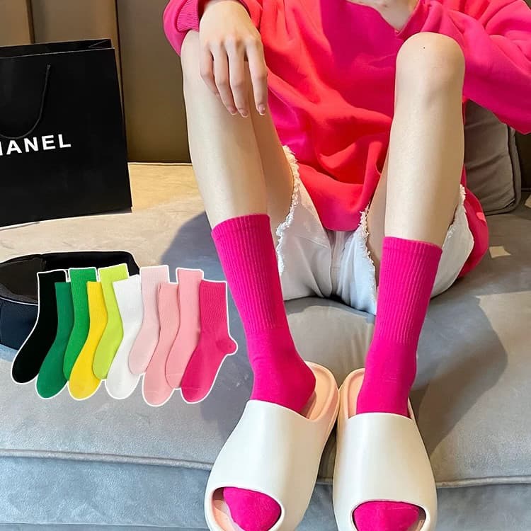 Super Branco!Moda fina!Bagas de framboesa!Série de cores de fruta do dragão!Meias femininas rosa framboesa vermelha cor
